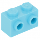 LEGO kocka 1x2 oldalán két bütyökkel, közép azúrkék (11211)